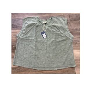 Universal Thread Women's Textured Cap Sleeve Sweatshirt, Green, 2x